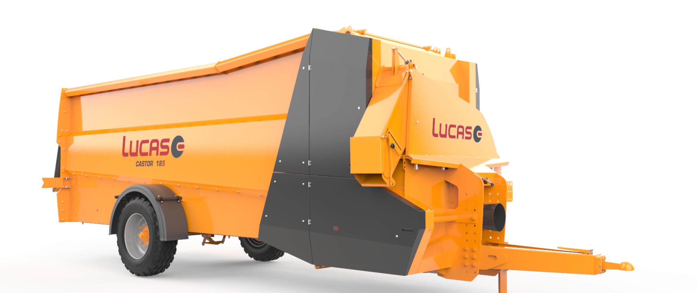 Castor 134-185 - Pailleuse agricole distributrice tout fourrage Lucas G - 13 et 18 m³ avec goulotte universelle 270° et 3 démêleurs mécaniques_0