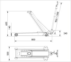 Dk40q/Dk60q - Crics rouleurs AC Hydraulic - Capacité 4,0/6,0 t - Idéal pour camions et machines agricoles_4