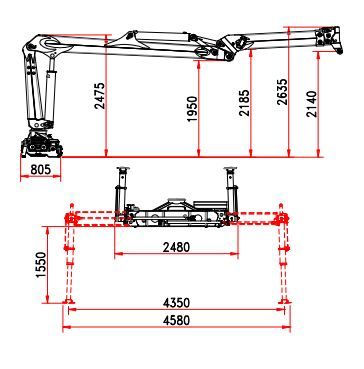 Grue auxiliaire R 110 ms2 - Bob Spa - capacité de levage 110 kNm - extension hydraulique 8,40 m_4