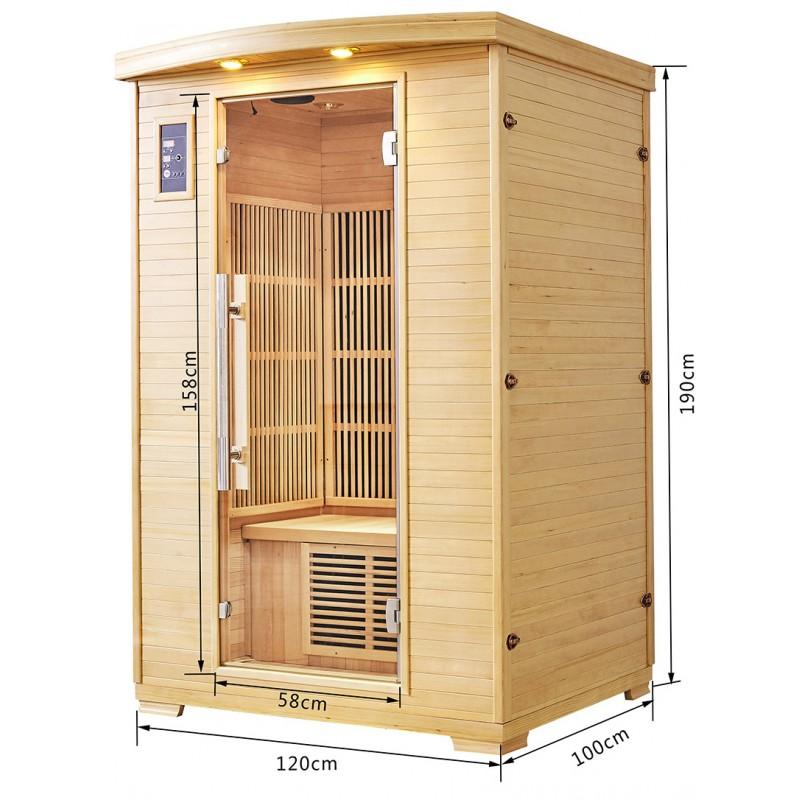 SAUNA INFRAROUGE NORDICA® CARBONE IR2 - (2 PLACES) 120X100_4