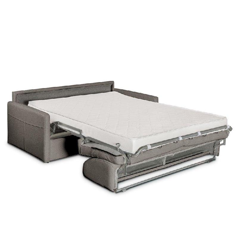 Canapé-lit Cube convertible express 140 cm - Matelas 16 cm en cuir vachette taupe clair_4