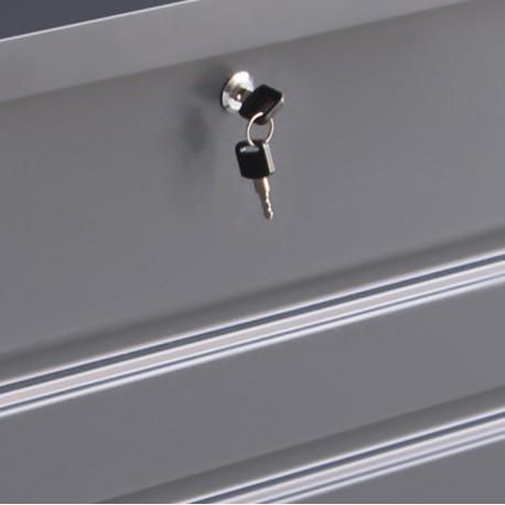 2988 - Coffre de rangement en métal anthracite 400L avec plancher - acier zingué X-METAL, vérins à gaz et garantie 15 ans_4