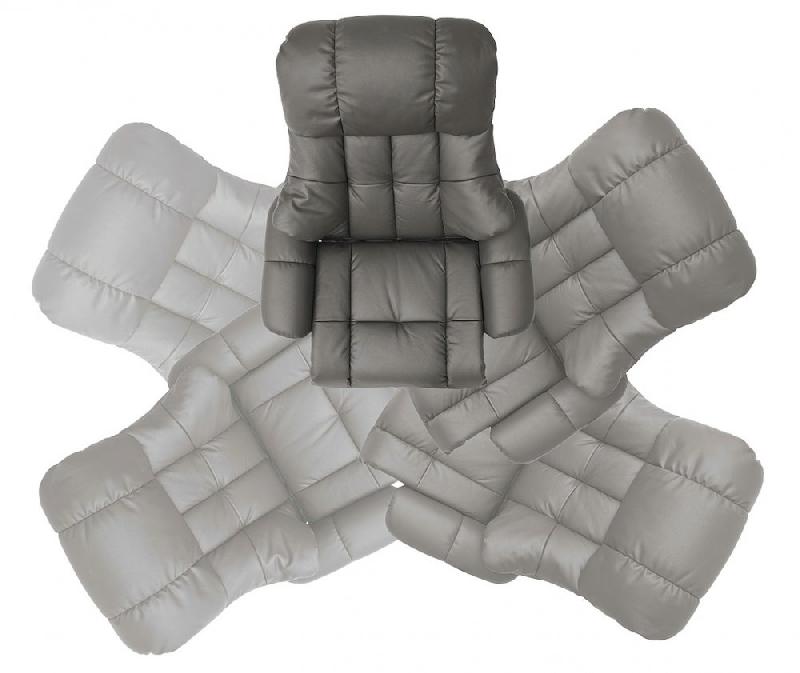 Fauteuil relax Clairac XL - assise en cuir marron nougat, pied en bois naturel avec repose-pied, inclinable 135° et rotation 360°_4