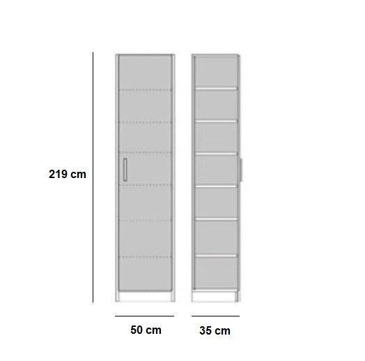 Composition lit escamotable Vertigo chêne naturel - largeur 311 cm - couchage 160x200 cm - gain de place avec colonnes de rangement_4