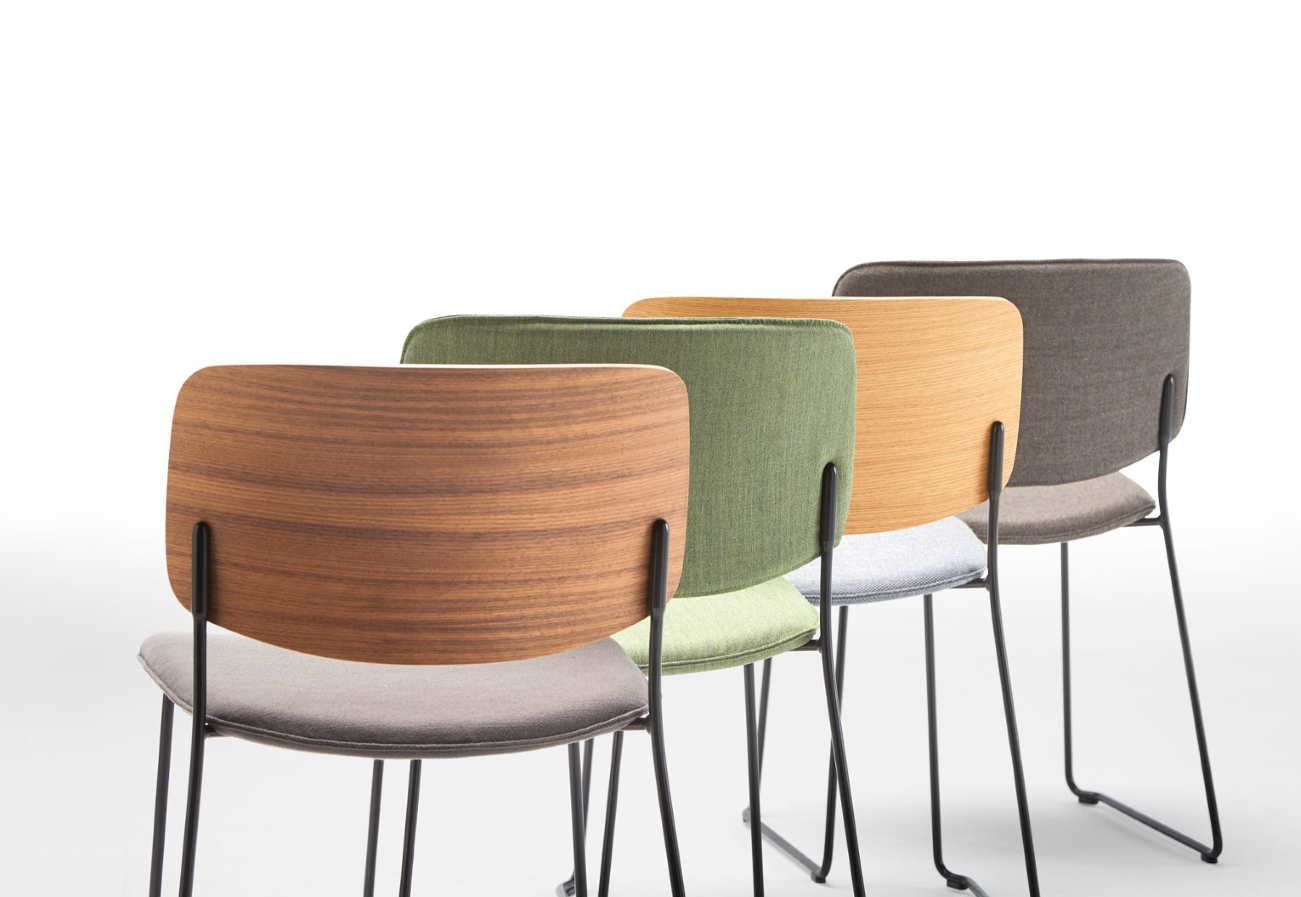 Chaise KARYN - design polyvalent et contemporain - assise et dossier en polypro, bois ou tapissés - empilable_4