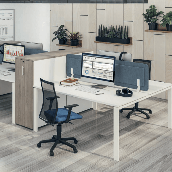 Bureau open space individuel ou collaboratif - système bench Aeris - Burocéan, esthétique épurée et ergonomique_4