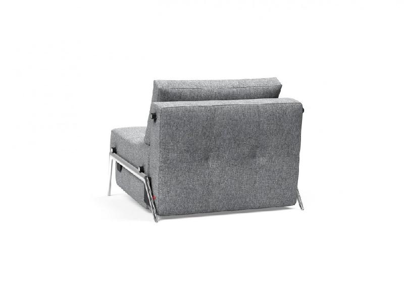 Fauteuil design convertible Innovation Living Cubed 02 - Alu - Tissu Twist Granite - 200x90cm_4