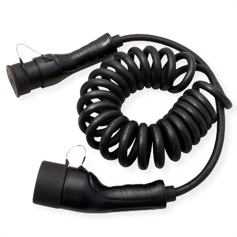 ROLINE Câble de recharge VE type2, 1-Phase, 250VAC (1P+N+E), 32 A, 7,4 kW, spirale (max. 3m)_4
