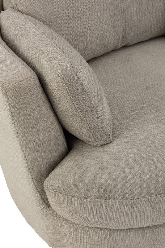 Fauteuil pivotant Kodina gris - confort et élégance avec revêtement en tissu soyeux et piétement pivotant_4