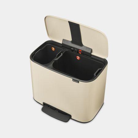 Poubelle à pédale Brabantia Bo -11 + 23 litres - Soft Beige pour trier facilement les déchets_4