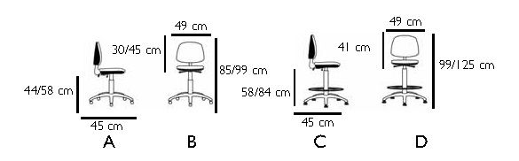Fauteuil de bureau - tissu - Caray - dossier réglable et base Ø62 cm_4