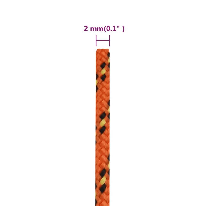 Vidaxl corde de bateau orange 2 mm 500 m polypropylène 152639_4