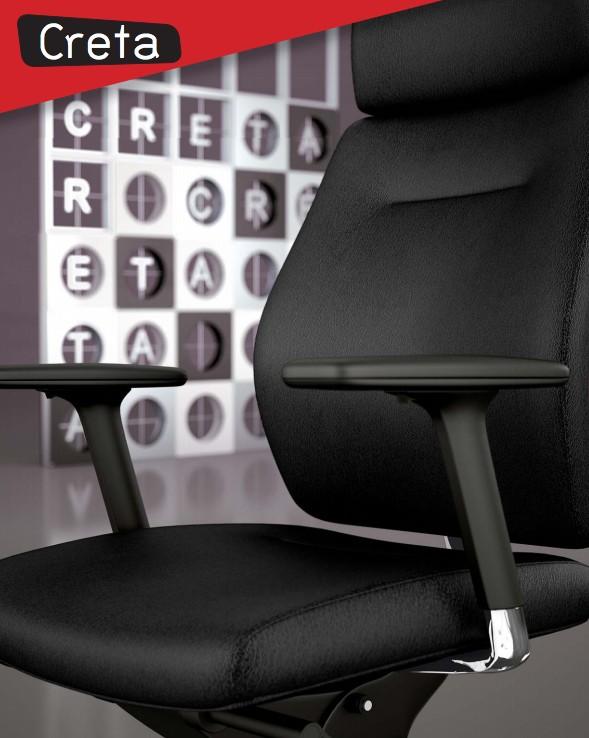 Fauteuil de Direction cuir Creta - Mobel Linea - cuir noir_4