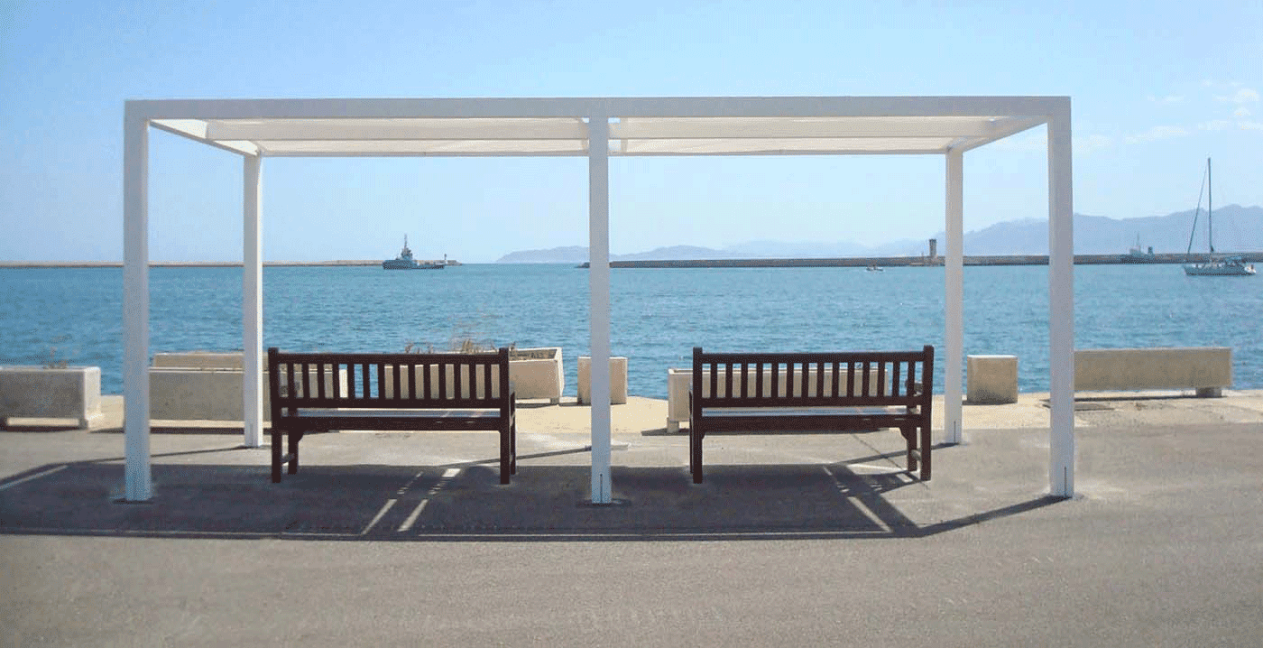 Banc public Göteborg UM345 - bois tropical traité avec finition teinte naturelle_4