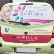 Solution de marquage sur lunette arrière microperforée pour voitures