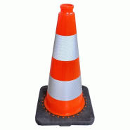 Cône de balisage lesté PVC - 450 / Orange/Noir_4