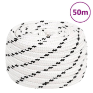 Vidaxl corde de bateau tressé blanc 16 mmx50 m polyester 152784_4
