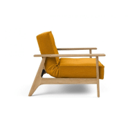 Fauteuil design convertible Innovation Living Splitback Frej Elegance Burned Curry - Lit 90x115 cm - Accoudoirs chêne clair_4