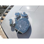 Enseigne en métal miroir pour commerce ou boutique