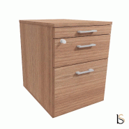 Caisson mobile 2 tiroirs  + 1 tirette plumier - QUADRIFOGLIO - Noyer Canaletto_4