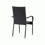 Chaise de jardin margarita rotin synthétique noir – MTF – empilable – 3exn0028_4