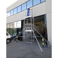 Échafaudage roulant aluminium insider 120 SX pliant - Tubesca-Comabi - Hauteur de travail max. 7,70 m, garde-corps X-UP, stabilité optimale_4