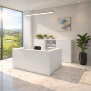 Banque d'accueil d'angle Delta Plus - Mobel Linea - 224, Droite, Blanc_0