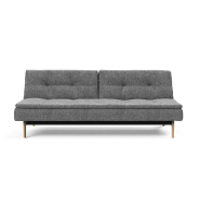 Canapé convertible design Dublexo Eik - tissu Twist Charcoal - pieds chêne naturel - 210x115 cm_4