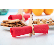 Set de 4 ronds de serviette en forme de sapin de Noël - contreplaqué de bambou - couleur naturelle_4