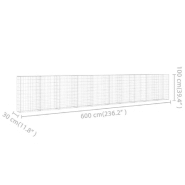 Vidaxl mur à gabion avec couvercles acier galvanisé 600 x 30 x 100 cm 143584_4