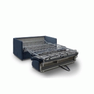 Canapé lit express COLOSSE - Couchage 140 cm - Matelas 22 cm mémoire de forme - Velours bleu marine - Convertible rapide_4