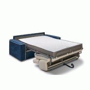 Canapé convertible express Canberra 140 cm - Matelas 16 cm bicolore microfibre ivoire et bleu cobalt - Fabrication italienne_4