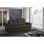 Canapé convertible express IMOLA - Matelas 18 cm - Sommier à lattes Renatonisi - 140x197 cm - Marron_4