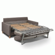 Canapé convertible OGGETTO - Matelas 16 cm - Système express - Sommier à lattes 120 cm - RENATONISI - Tweed taupe sable_4