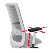 Fauteuil de bureau neuf - ADJUST noir avec accoudoirs - pivotant, ergonomique et design - structure séparée d'assise capitonnée et dossier aéré à treillis 3D_4