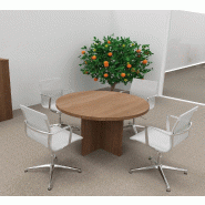 Table de réunion ronde TAK- Mobel Linea - Acacia foncé_4