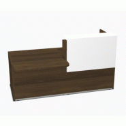 Bureau d'accueil lumineux Tera - MDD - 226, Blanc mat, Gauche, Noyer Canaletto_4