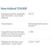 Tracteur agricole TD4.80F New Holland - moteur F5C 3,4L - 75 à 99 ch - inverseur hydraulique Powershuttle_4
