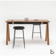 Table haute Viga - MDD - Non, 200, Placage chêne naturel_4