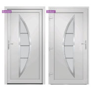 Vidaxl porte d'entrée blanc 98x190 cm pvc 3187862_4