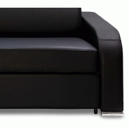 Canapé express convertible SOFIA EDITION cuir et PU noir - Matelas 16 cm - 160 x 197 cm - Fabrication artisanale italienne_4