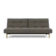 Canapé-lit Innovation Living Splitback Styletto - Convertible en lit 115x210 cm - Pieds chêne naturel - Tissu Flashtex Dark Grey_4