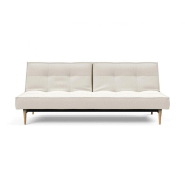 Canapé-lit Innovation Living Splitback Styletto - Pieds chêne naturel - Convertible 115x210 cm - Tissu bouclé Off White_4