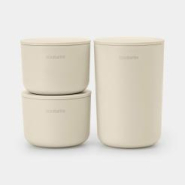 Pots de stockage - Kit de 3 - Soft Beige - Ensemble de Rangement Brabantia ReNew pour épingles à cheveux, boucles d'oreilles et cotons-tiges_4