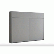 Armoire lit escamotable VERTIGO SOFA gris - canapé 4 coussins - couchage 160x200 cm_4