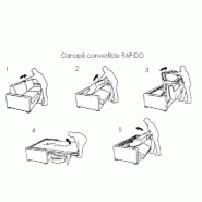 Canapé lit convertible express Luna 2-3 places - Tweed gris graphite - Matelas 16 cm - Couchage 120x197 cm_4