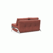 INNOVATION LIVING - Canapé design convertible Cubed 02 Chrome 200x140 cm - Tissu Cordufine Rust_4