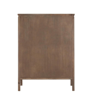 Buffet vaisselier Dara - 2 portes vitrées, 3 tiroirs, bois massif naturel et verre trempé_4