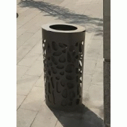 Corbeille Claps Conic - Poubelle publique 80L - The Italian Lab - Design en acier découpé au laser_4