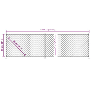 Vidaxl clôture à mailles losangées avec bride anthracite 0,8x10 m 153984_4